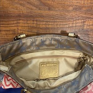 Multi colored coach purse